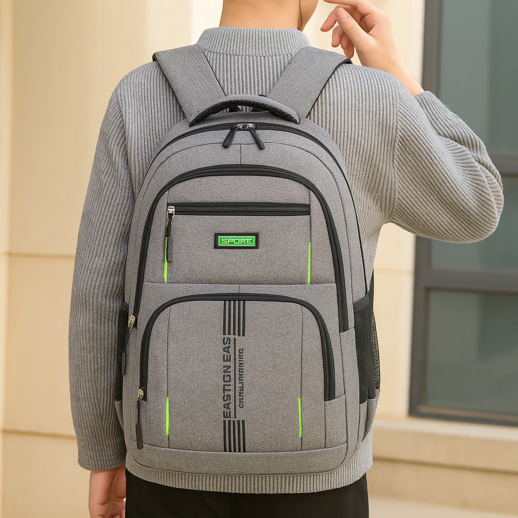 Herrenrucksack mit großem Fassungsvermögen – Stylische Reisetasche mit Laptopfach und mehreren Taschen - Image 2