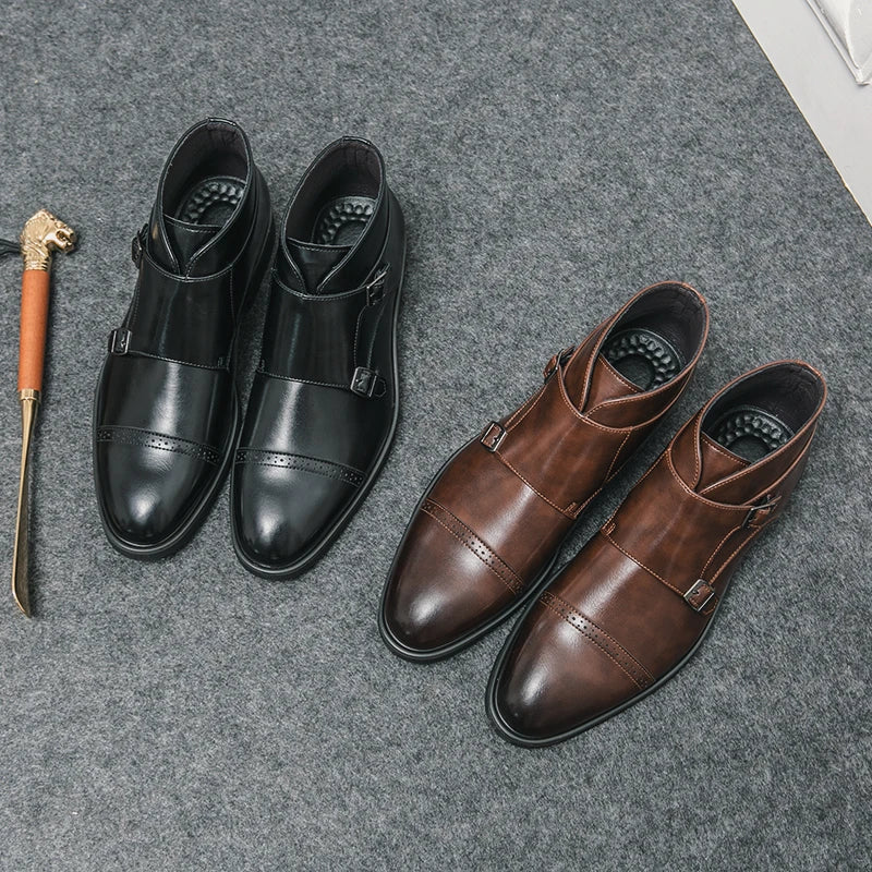 Herrenstiefel | Geschlossene Form doppelte Schnallen über Knöchel - Image 4