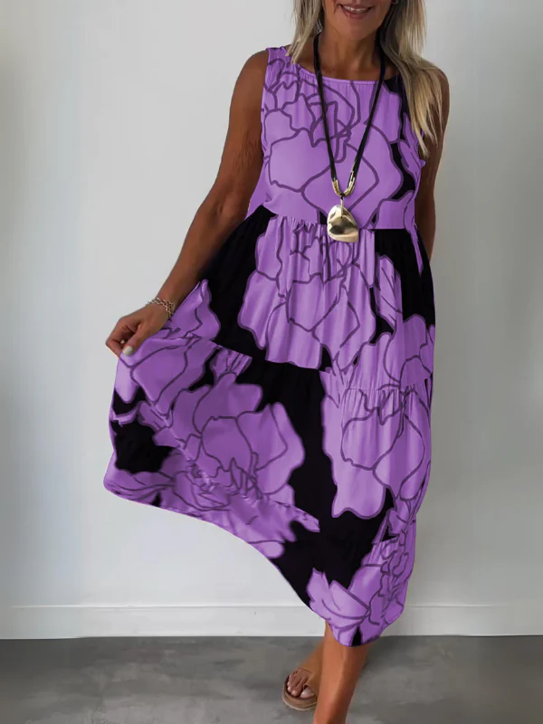HERTHA | Wanda Bedrucktes Armelloses Kleid - Image 10
