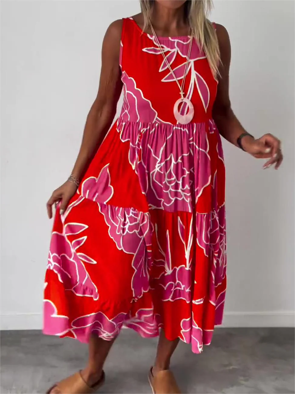 HERTHA | Wanda Bedrucktes Armelloses Kleid - Image 5