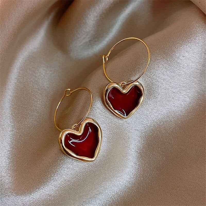 Herz-Ohrringe in Gold - Image 2
