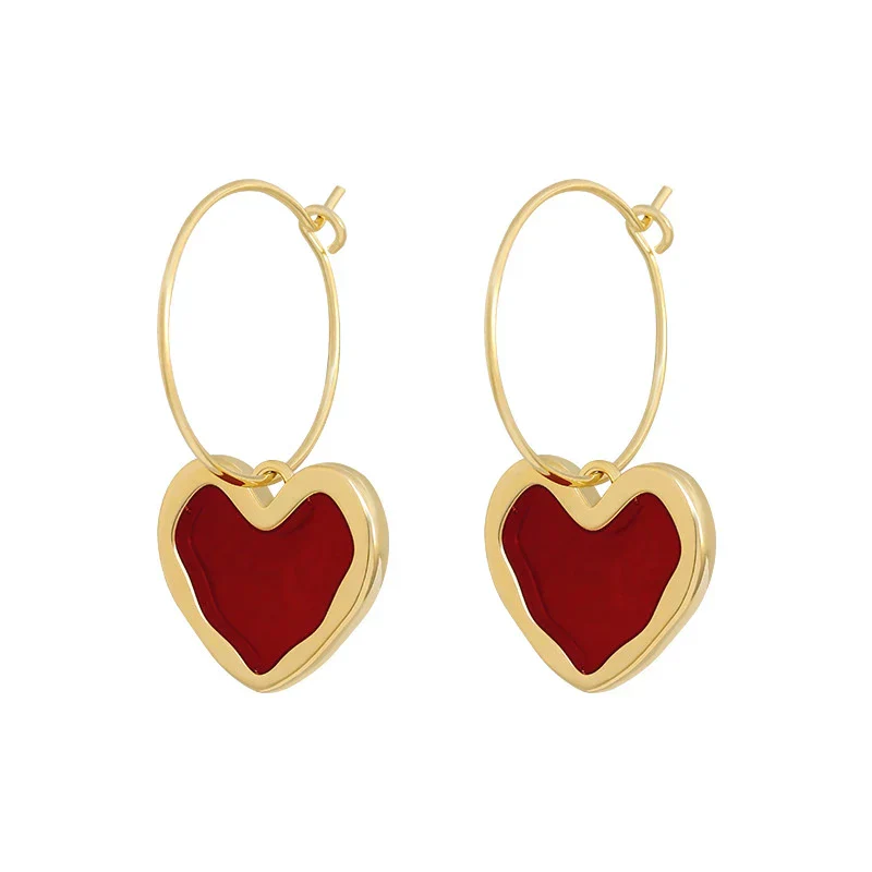 Herz-Ohrringe in Gold - Image 4