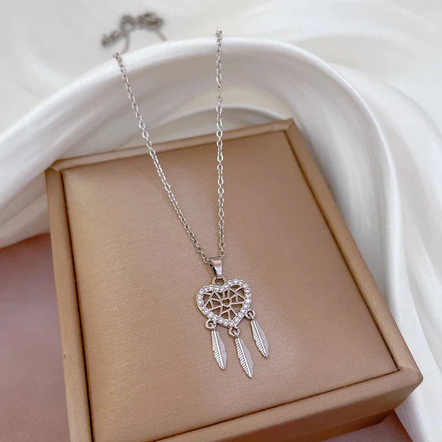 Herz- und Blätteranhänger mit Zirkonia in Gold und Silber - Image 3