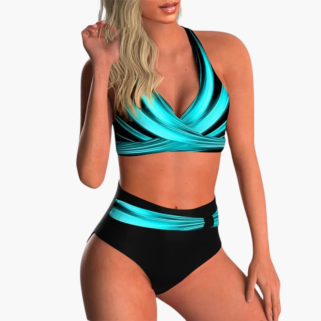 High-Waist Bikini - Damen Zweiteiler mit überkreuztem Look - Image 2