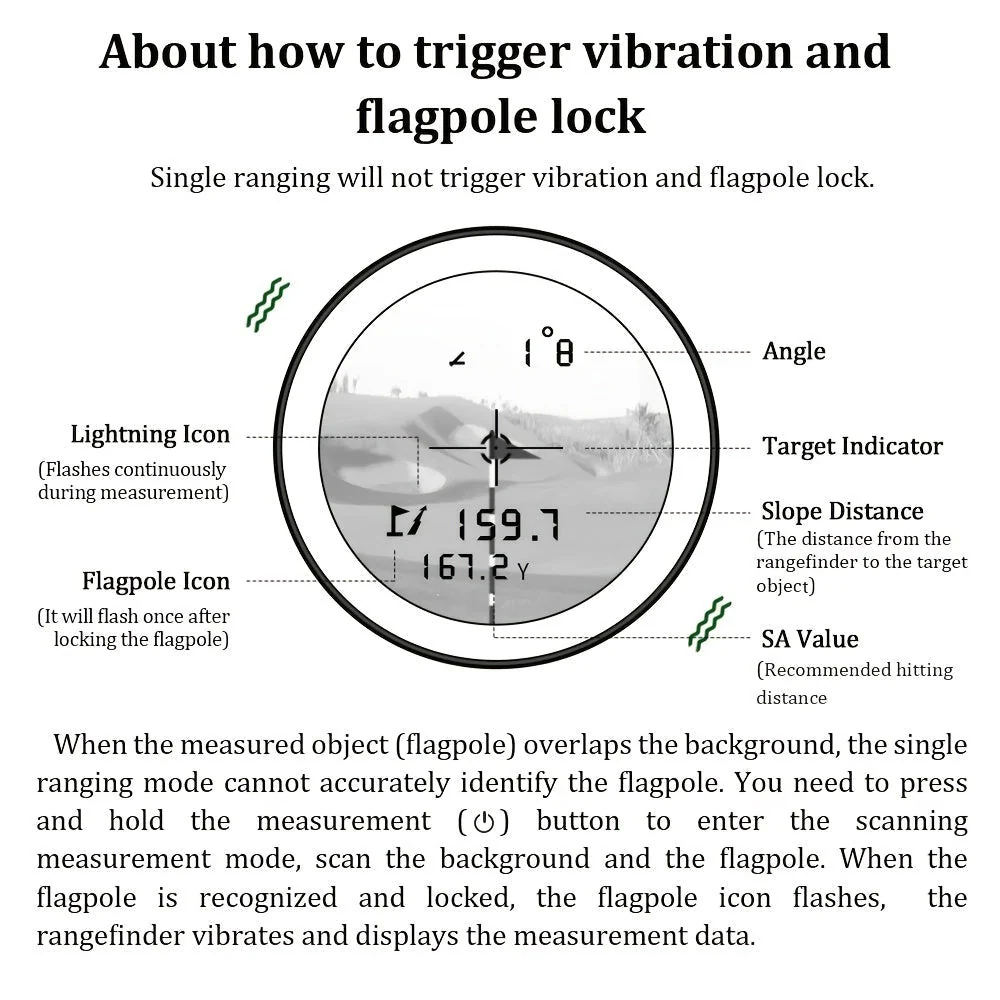 Hochentwickelter Golf-Entfernungsmesser – Präzise Messungen mit Neigungskompensation und Vibrationsrückmeldung - Image 8