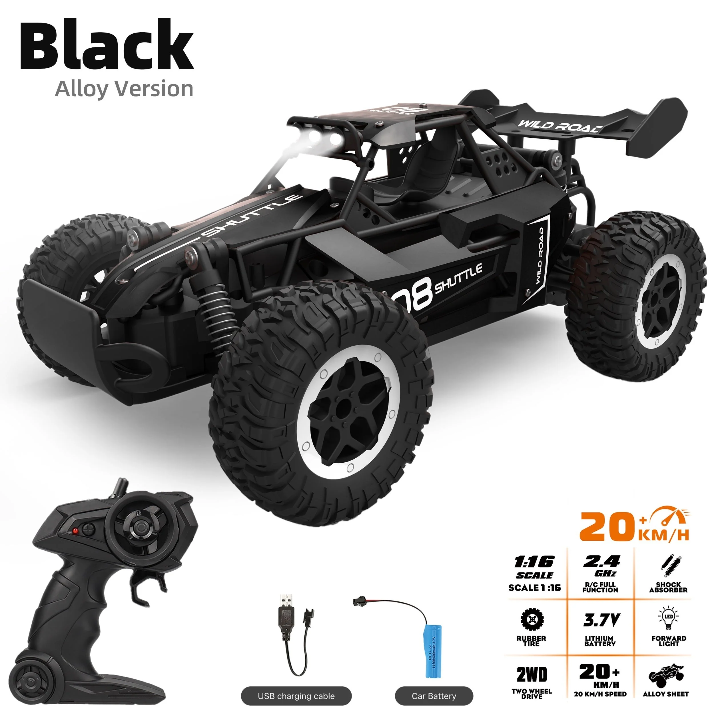 Hochgeschwindigkeits-RC-Auto aus Aluminiumlegierung – Offroad-Rennfahrzeug mit Fernsteuerung für Kinder - Image 3