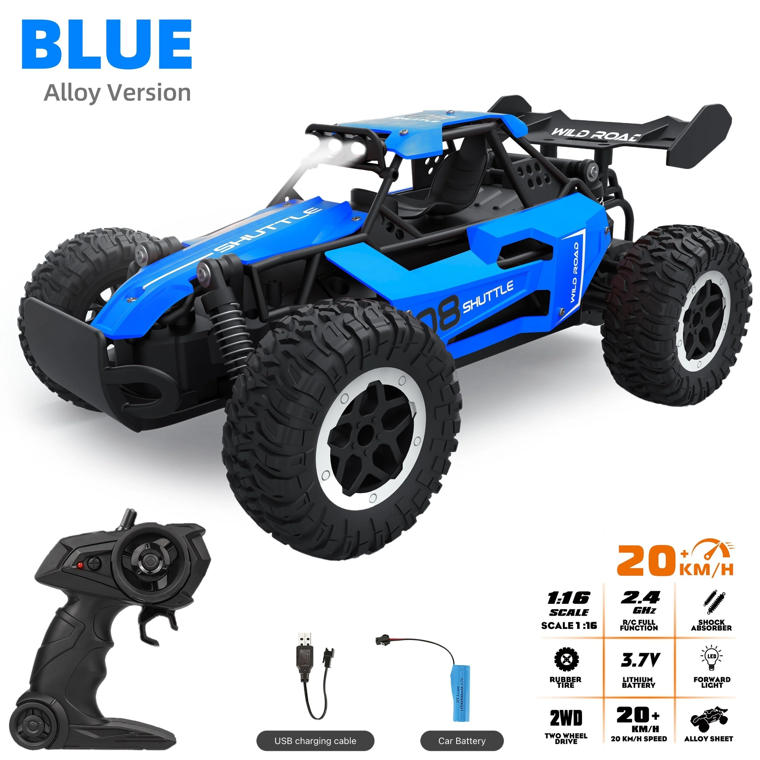 Hochgeschwindigkeits-RC-Auto aus Aluminiumlegierung – Offroad-Rennfahrzeug mit Fernsteuerung für Kinder - Image 4