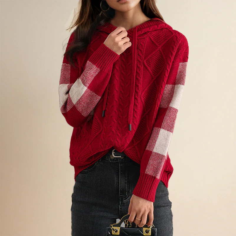 HOODED JACQUARD SWEATER | ELEGANTER KOMFORT STIL - Image 2