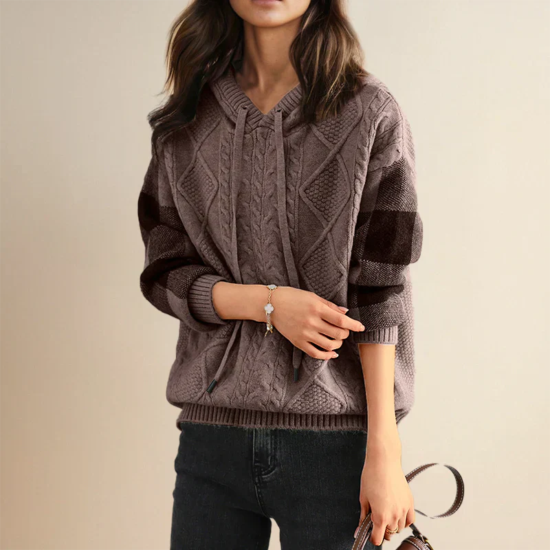 HOODED JACQUARD SWEATER | ELEGANTER KOMFORT STIL - Image 4