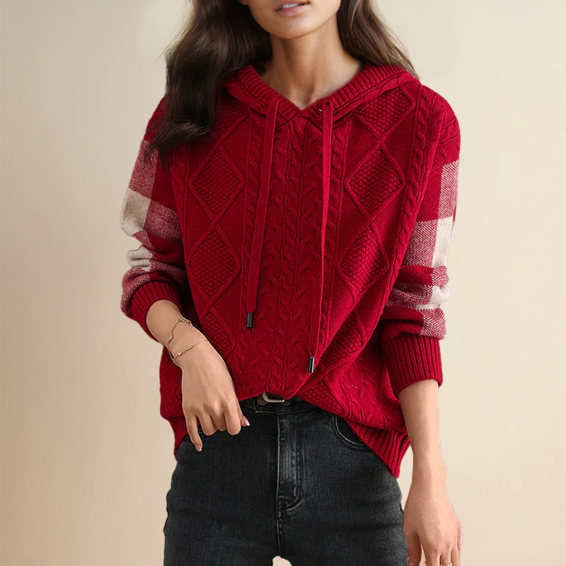 HOODED JACQUARD SWEATER | ELEGANTER KOMFORT STIL - Image 5