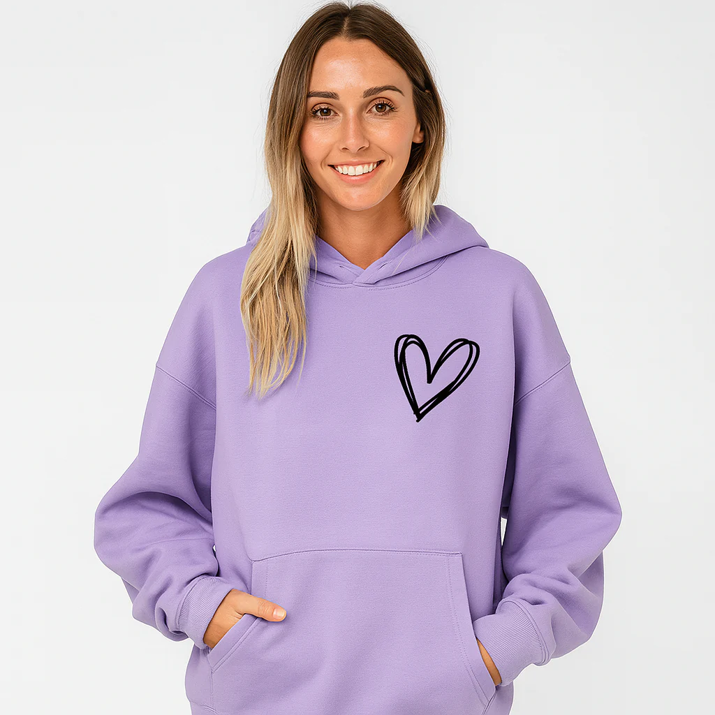 Hoodie mit Herz-Print – Weiche Baumwollmischung – Stylisch & Bequem - Image 2