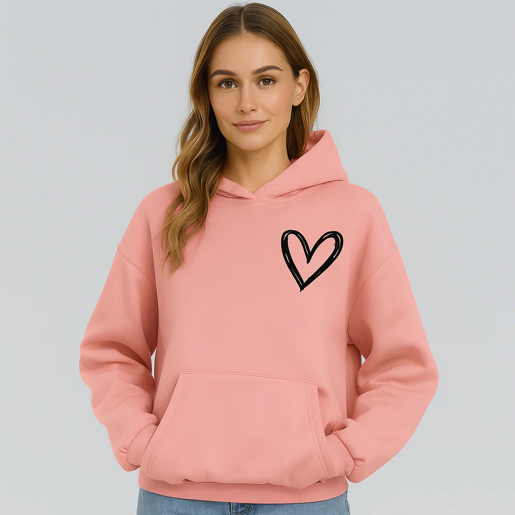 Hoodie mit Herz-Print – Weiche Baumwollmischung – Stylisch & Bequem - Image 8