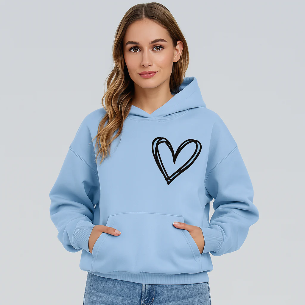 Hoodie mit Herz-Print – Weiche Baumwollmischung – Stylisch & Bequem - Image 9