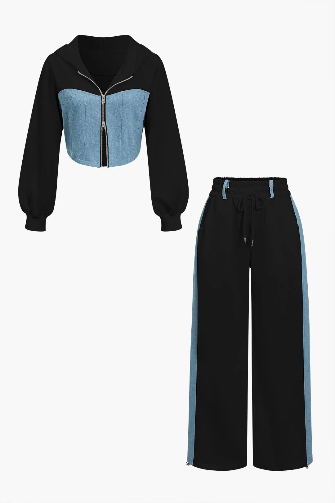 Hope | Sportliches Zweiteiler-Set mit Denim-Details - Image 15