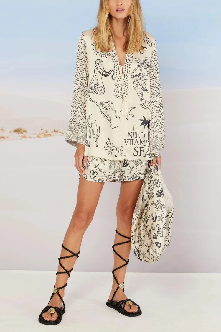 Hosehemd & Shorts mit Meeresdruck – Lässiger und kreativer Stil - Image 9