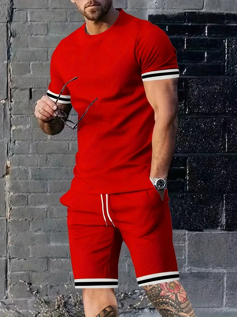 Hristo- Herren Set aus Rundhalshemd und Shorts - Image 4