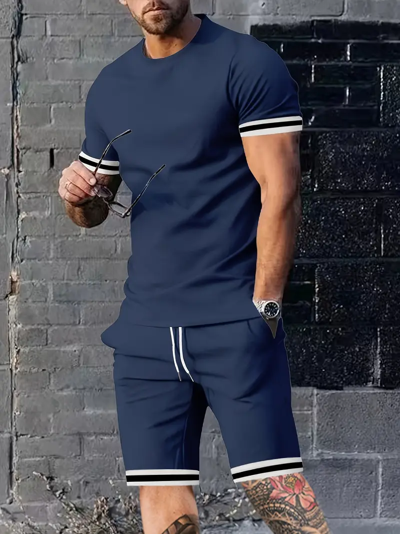 Hristo- Herren Set aus Rundhalshemd und Shorts - Image 5