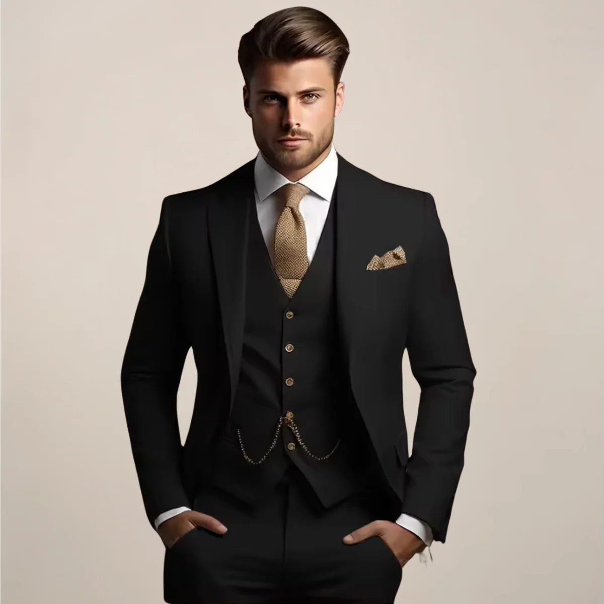 Hugo – Eleganter Herren Dreiteiler Anzug mit klassischem Revers - Image 4