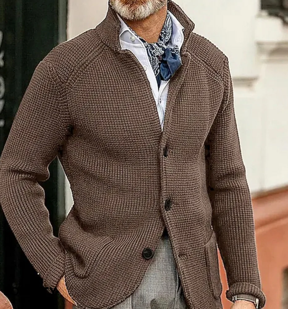Hugo – Strukturierter Herren Strickblazer mit Knopfleiste - Image 4