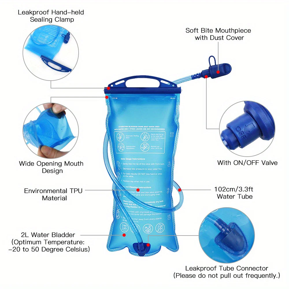 HydroPack Leichter Trinkrucksack – 2-Liter-Wasserreservoir für Laufen, Radfahren und Wandern - Image 6