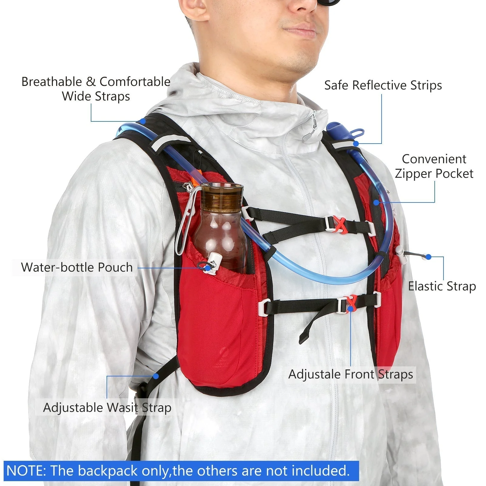 HydroPack Leichter Trinkrucksack – 2-Liter-Wasserreservoir für Laufen, Radfahren und Wandern - Image 7