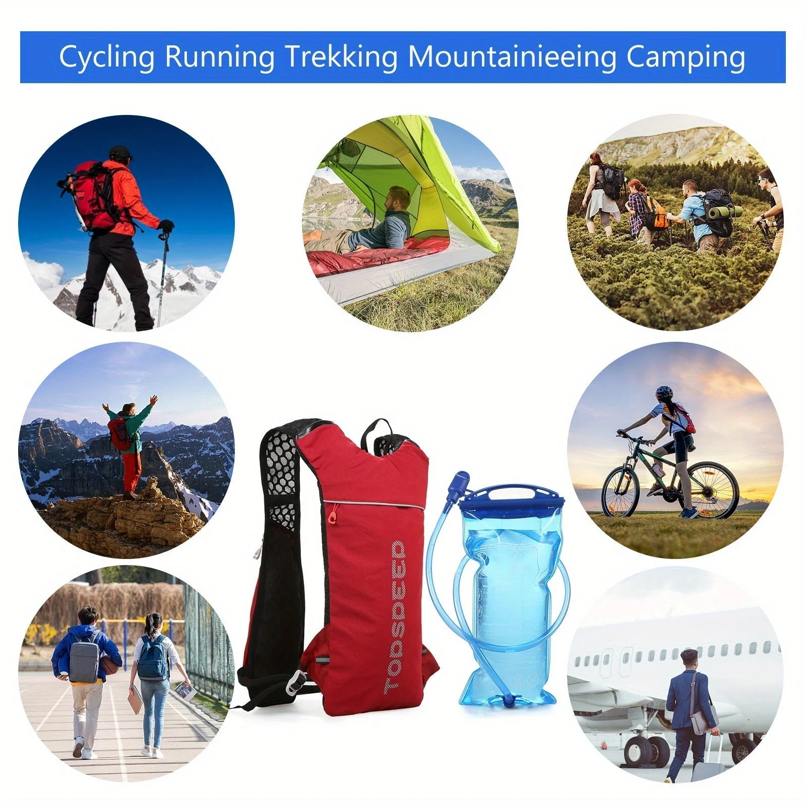 HydroPack Leichter Trinkrucksack – 2-Liter-Wasserreservoir für Laufen, Radfahren und Wandern - Image 8