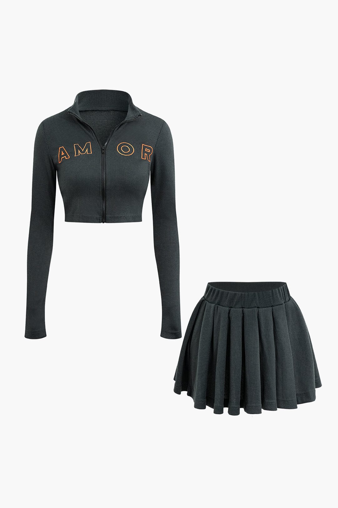 Ina | Sportliches Zweiteiler-Set mit Zip-Jacke & Plissee-Rock - Image 7