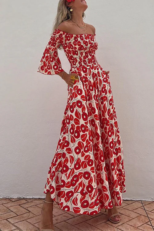 Ingrid™ | Schulterfreies Maxikleid mit Glockenärmeln - Image 2