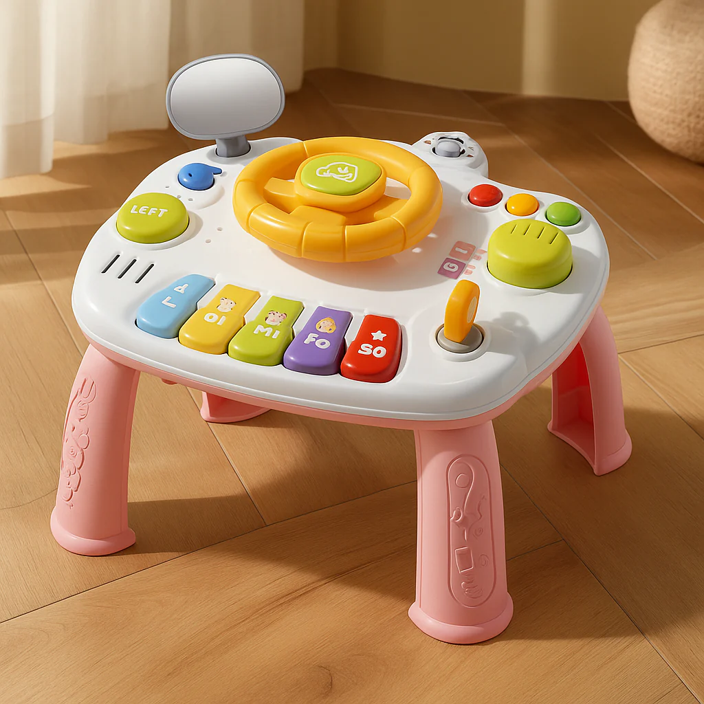 Interaktives Musikspielzeug mit Lenkfunktion – Frühfördertisch mit Licht und Geräuschen - Image 4