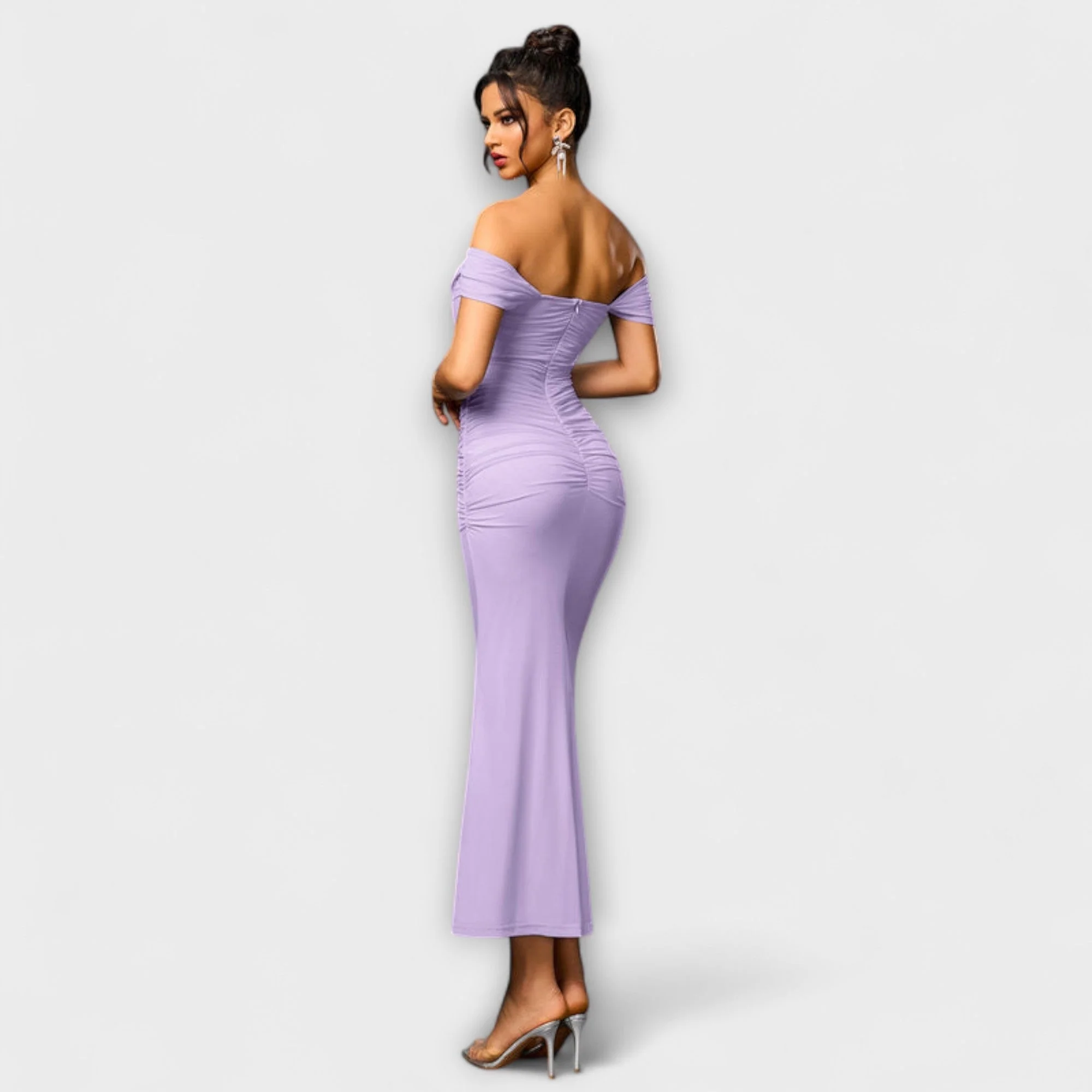 Ione - Off-Shoulder Ruffled Bodycon Dress - Image 12