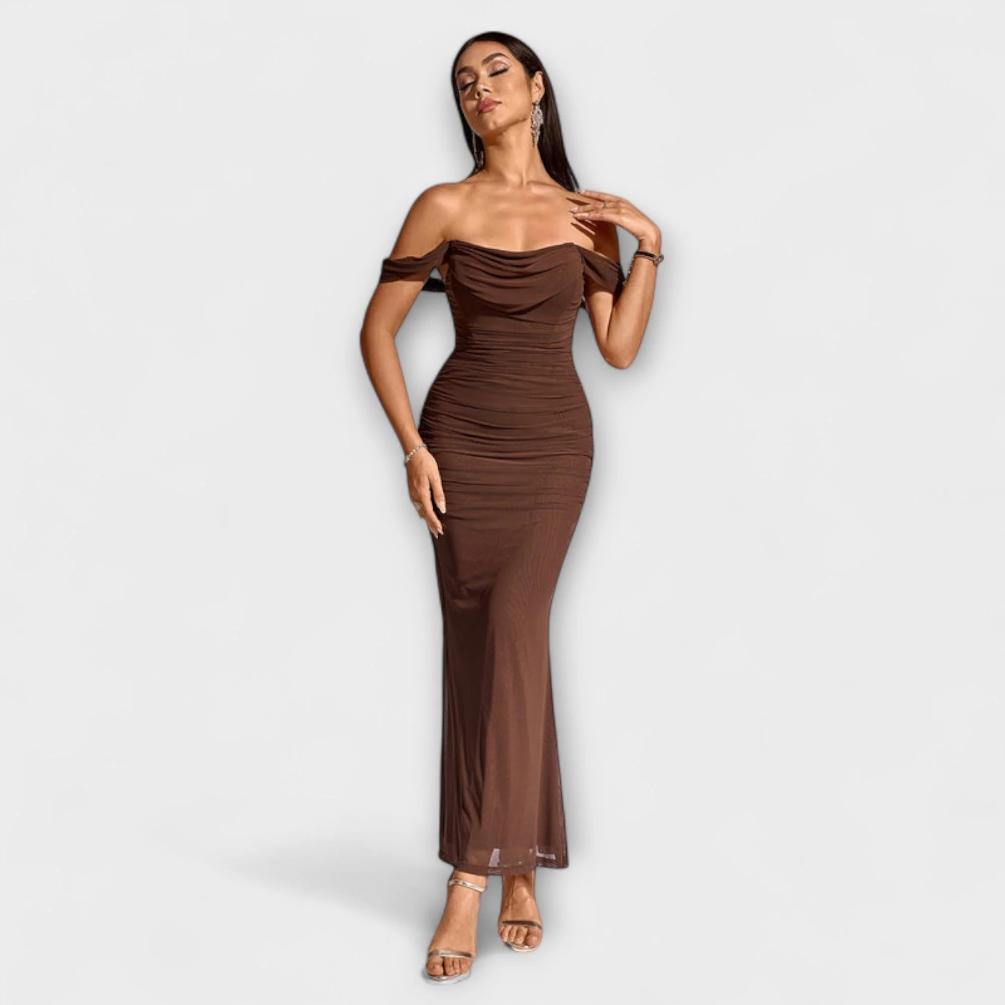 Ione - Off-Shoulder Ruffled Bodycon Dress - Image 17