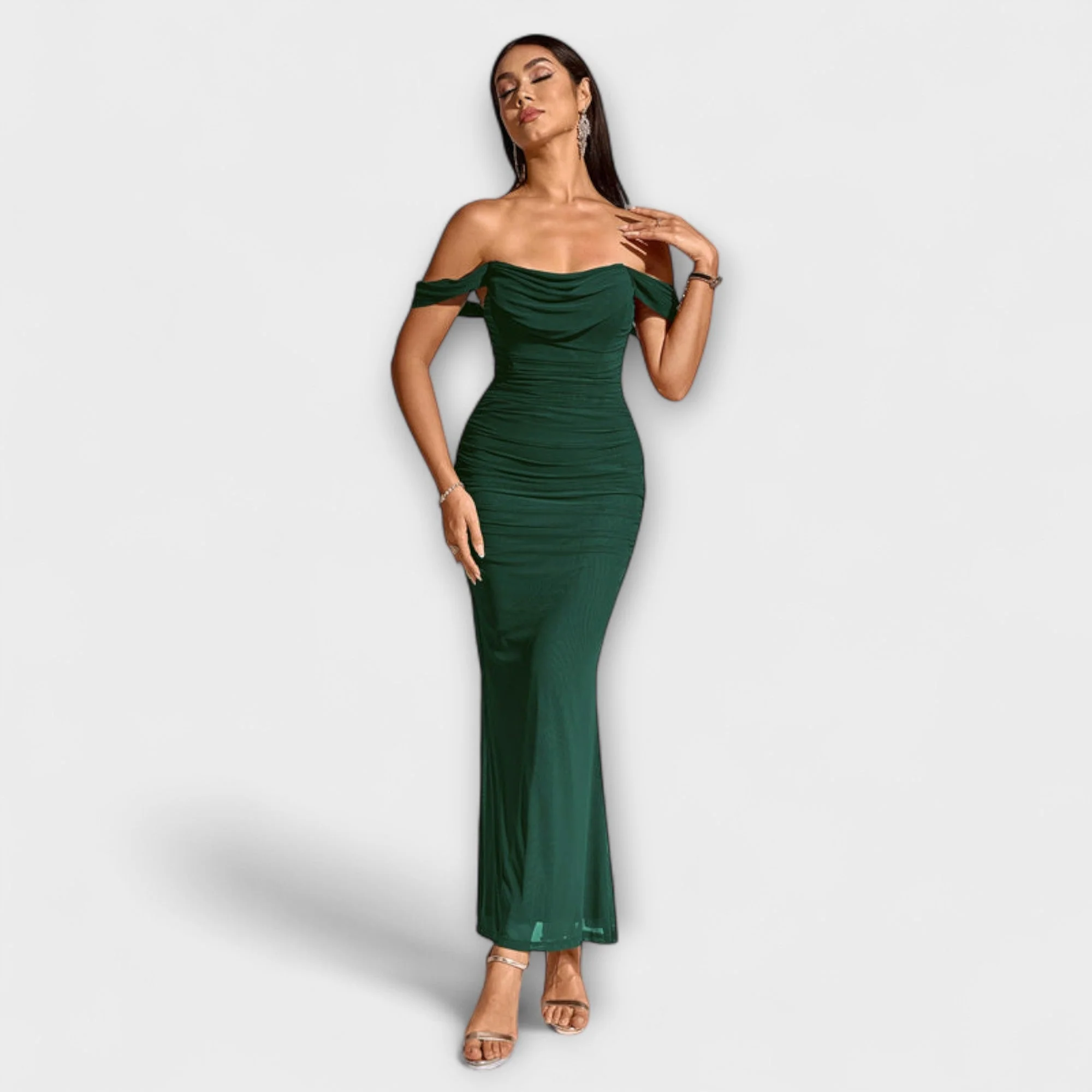 Ione - Off-Shoulder Ruffled Bodycon Dress - Image 22