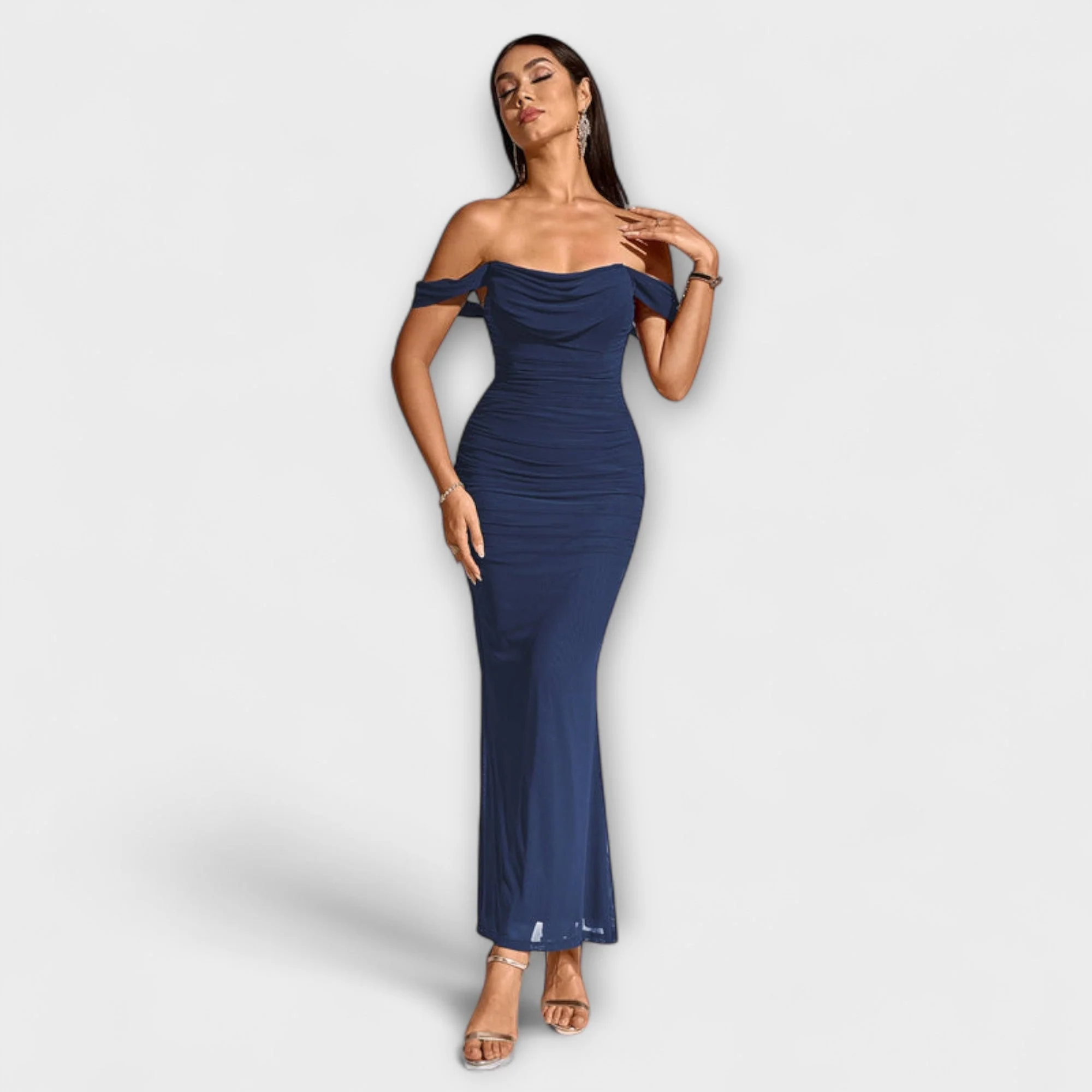 Ione - Off-Shoulder Ruffled Bodycon Dress - Image 24