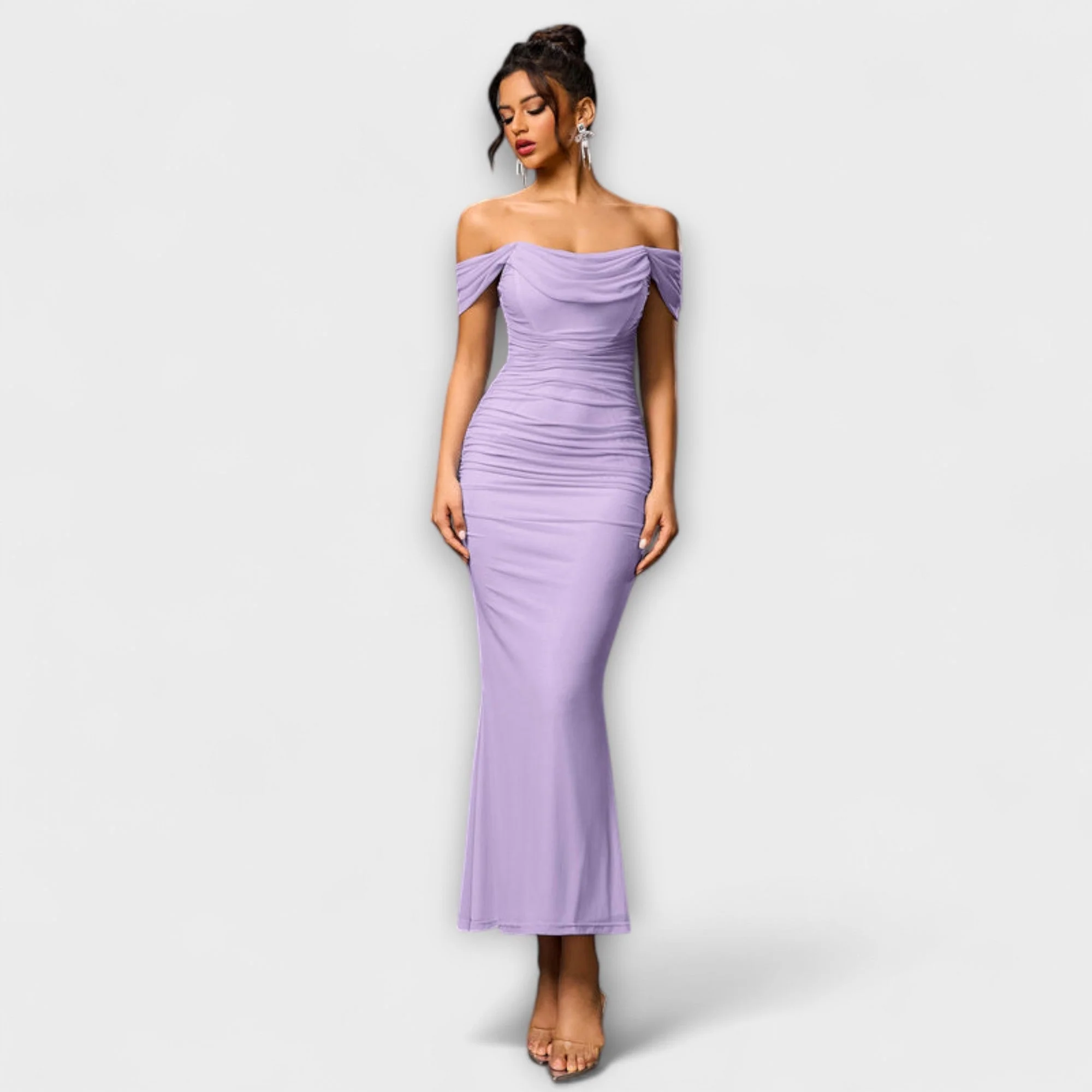 Ione - Off-Shoulder Ruffled Bodycon Dress - Image 32