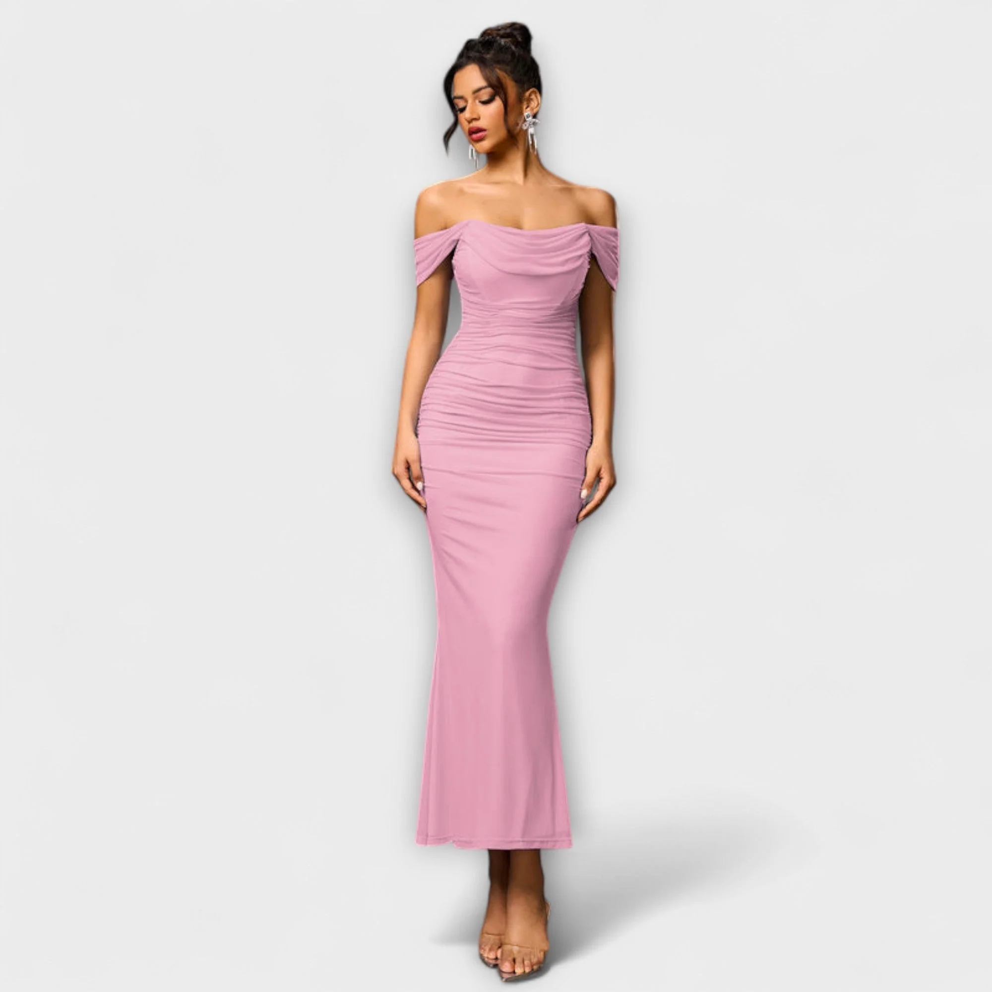 Ione - Off-Shoulder Ruffled Bodycon Dress - Image 33