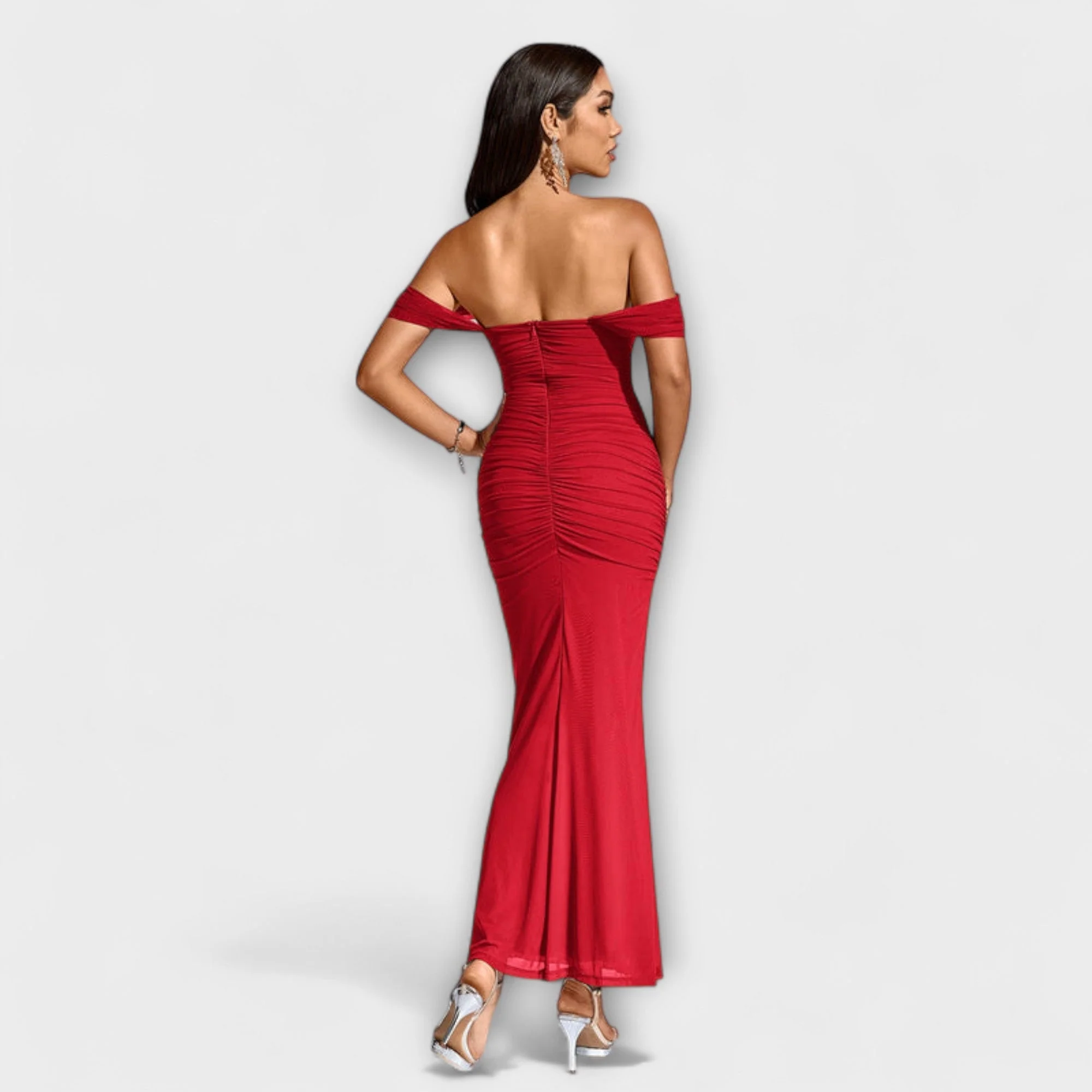 Ione - Off-Shoulder Ruffled Bodycon Dress - Image 4