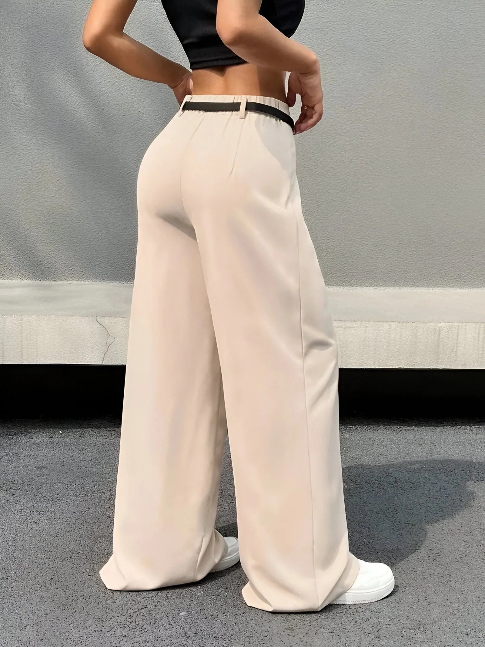 Irina | Elegante Hochtaillierte Plissierte Weite-Hosen - Image 4