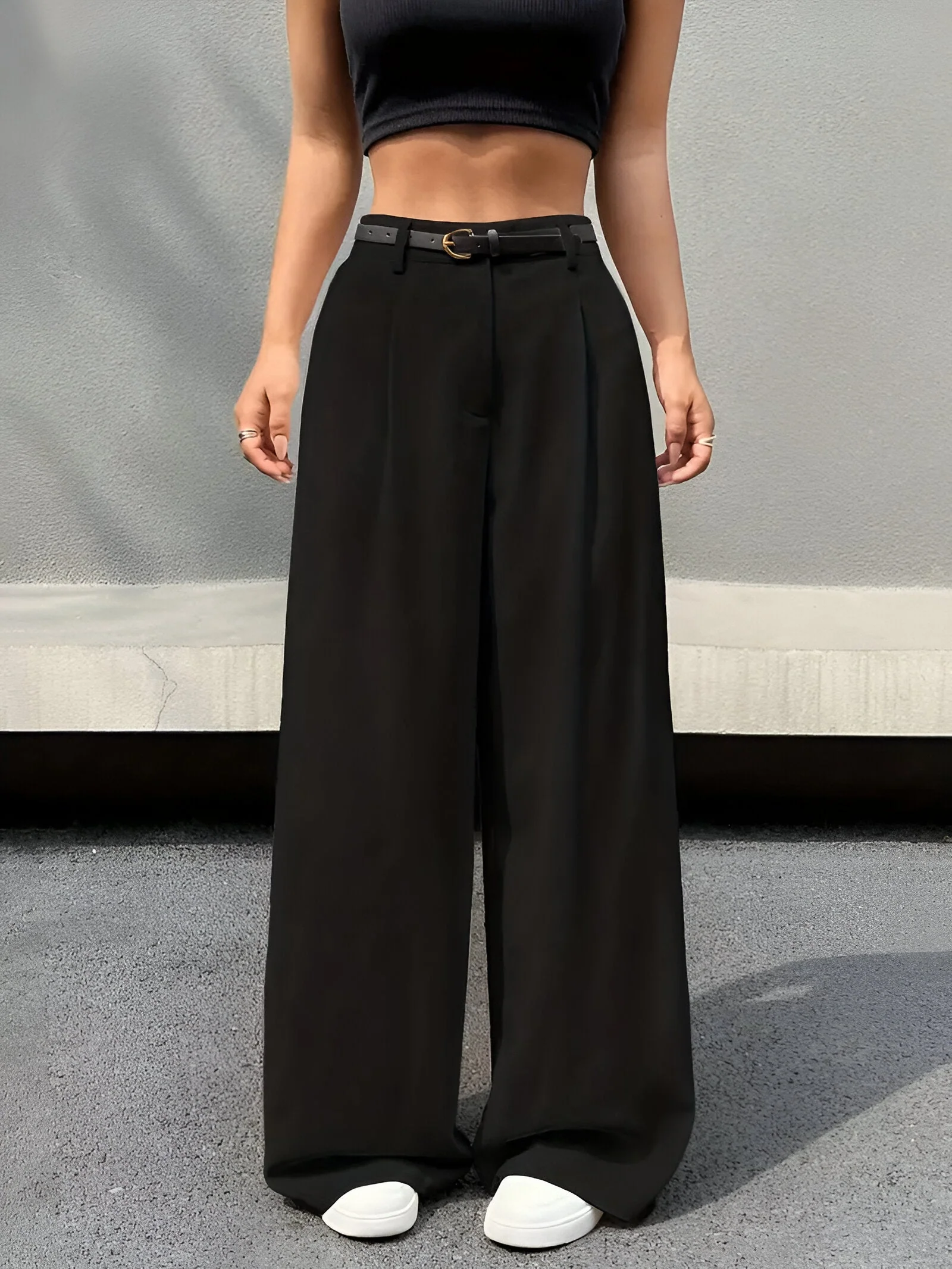 Irina | Elegante Hochtaillierte Plissierte Weite-Hosen - Image 7