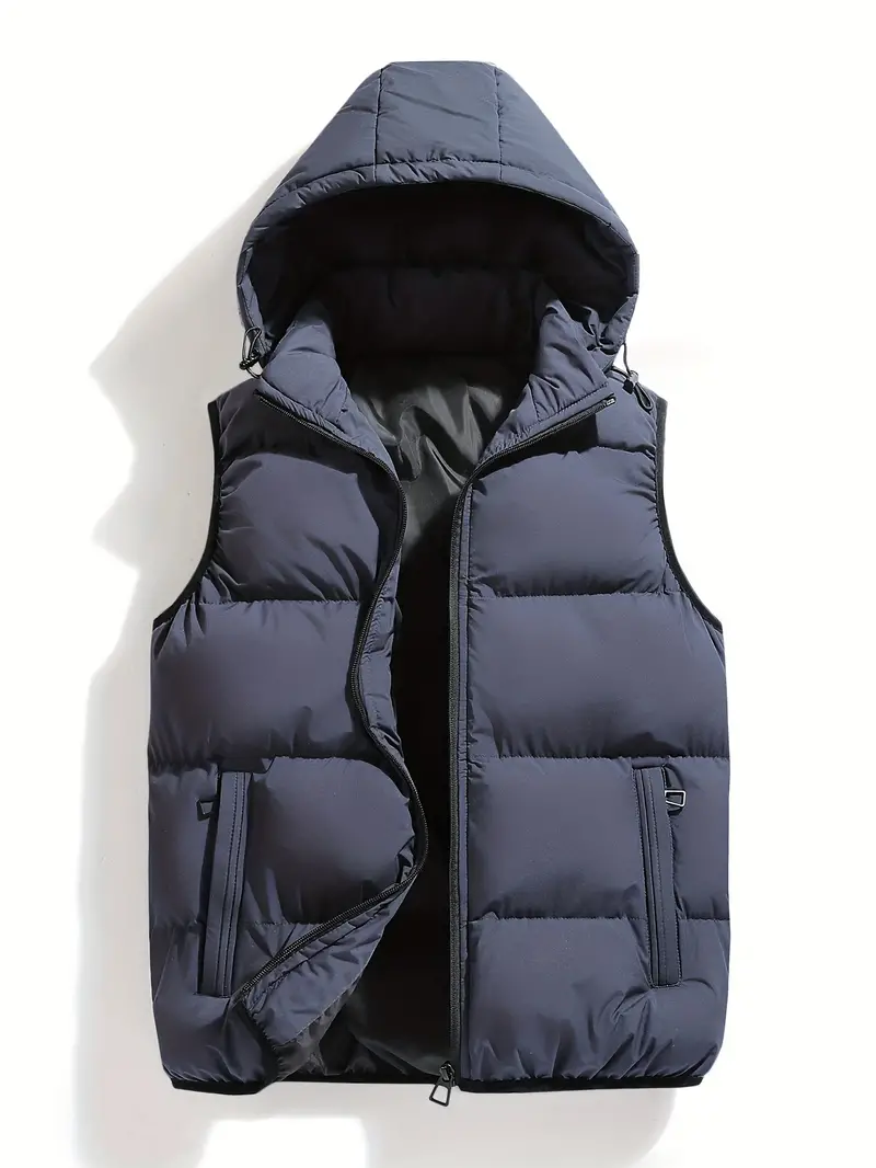 Isaac | Leichter Körperwärmer Herren Winter Steppweste mit Kapuze - Image 4