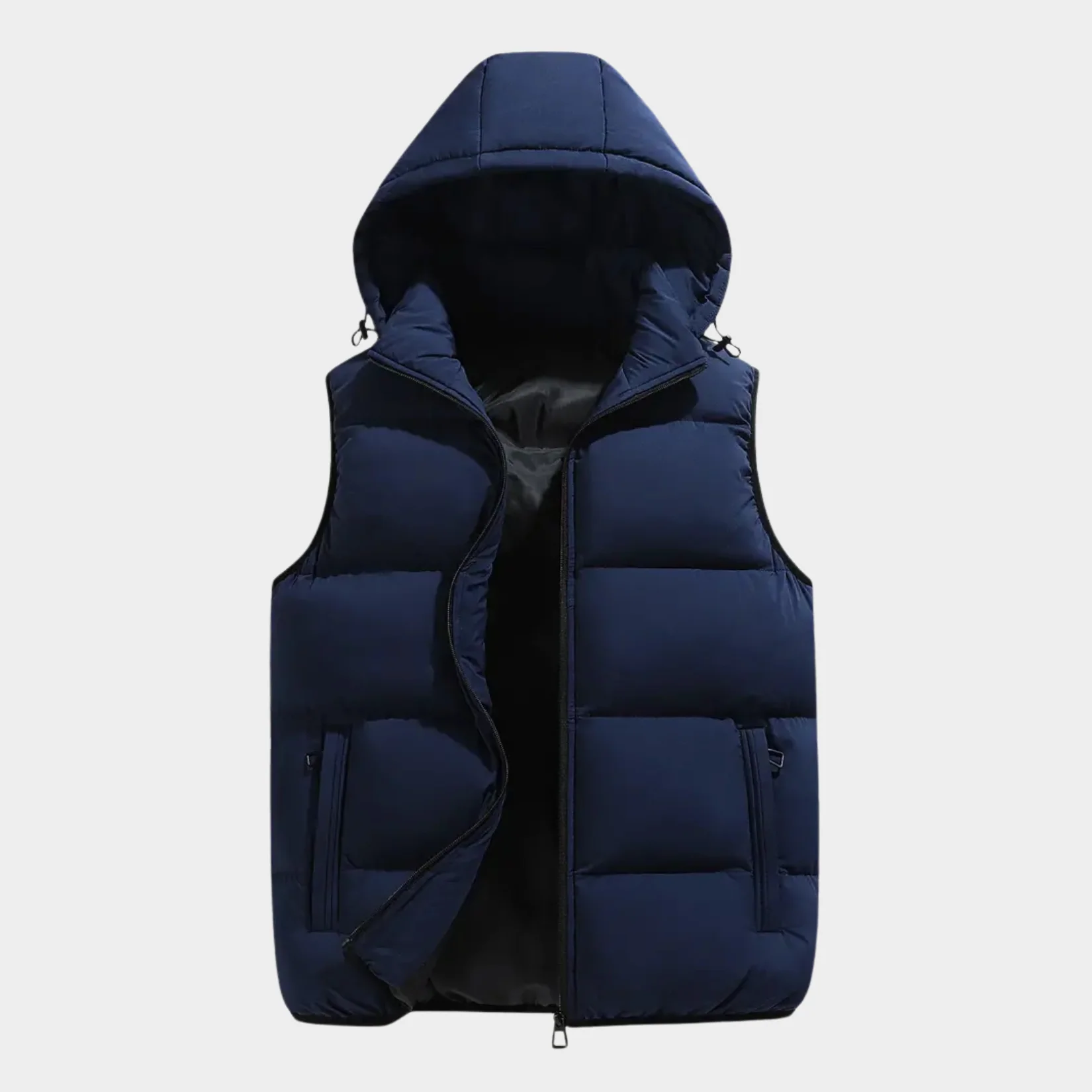 Isaac | Leichter Körperwärmer Herren Winter Steppweste mit Kapuze - Image 6