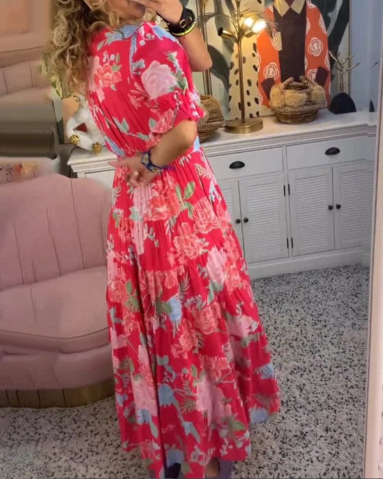 Isabeau - Bequemes langes Kleid mit V-Ausschnitt und Taschen - Image 4