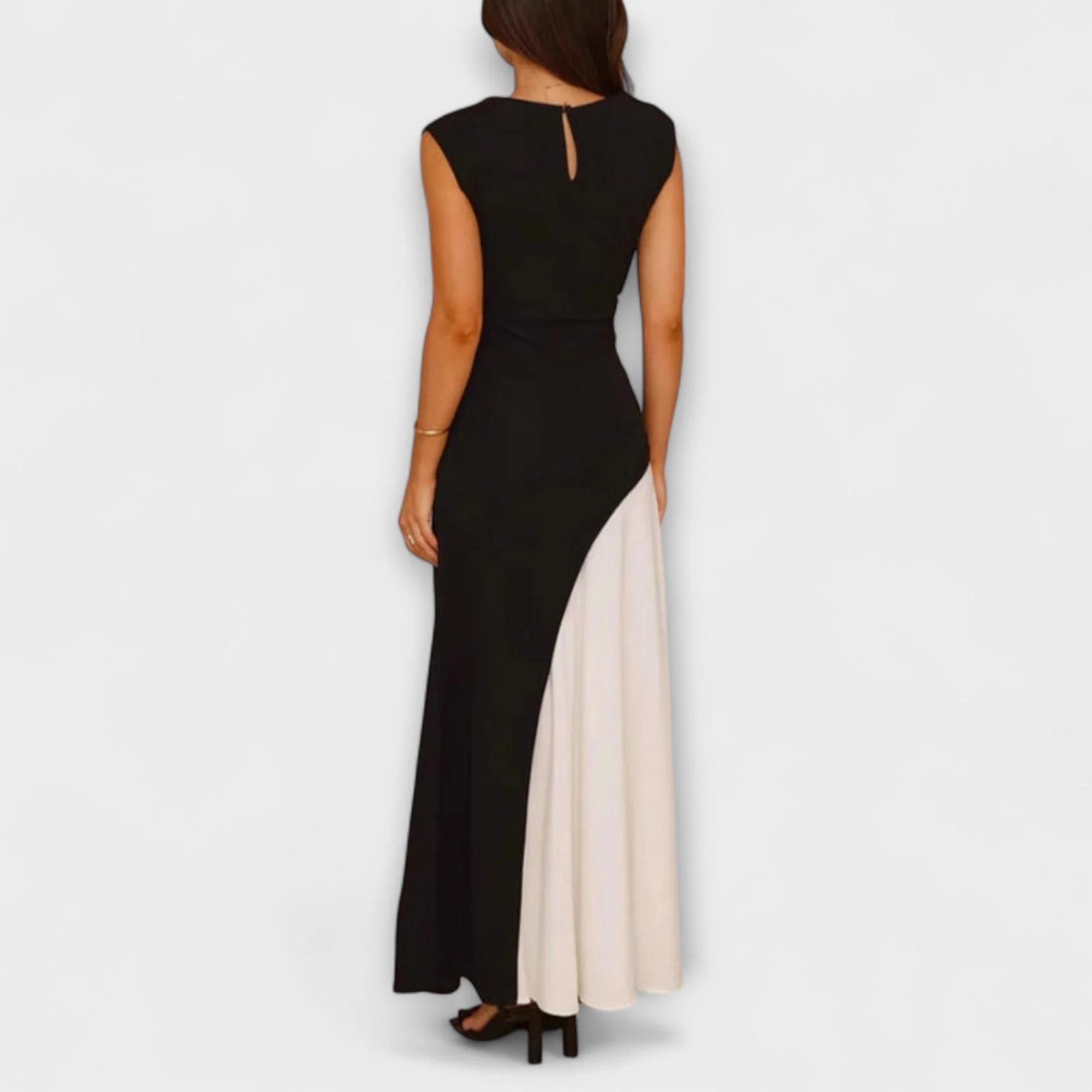 Isabel - Monochrome Color Block Waist Dress - Image 2
