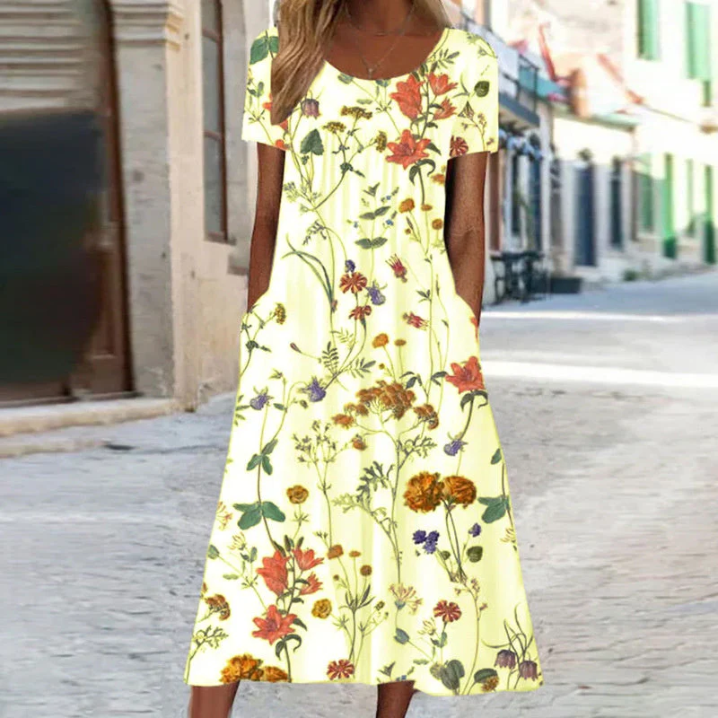 Isabella - Boho Floral Kleid wit Bauchabdeckung - Image 3