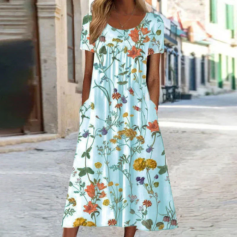 Isabella - Boho Floral Kleid wit Bauchabdeckung - Image 4