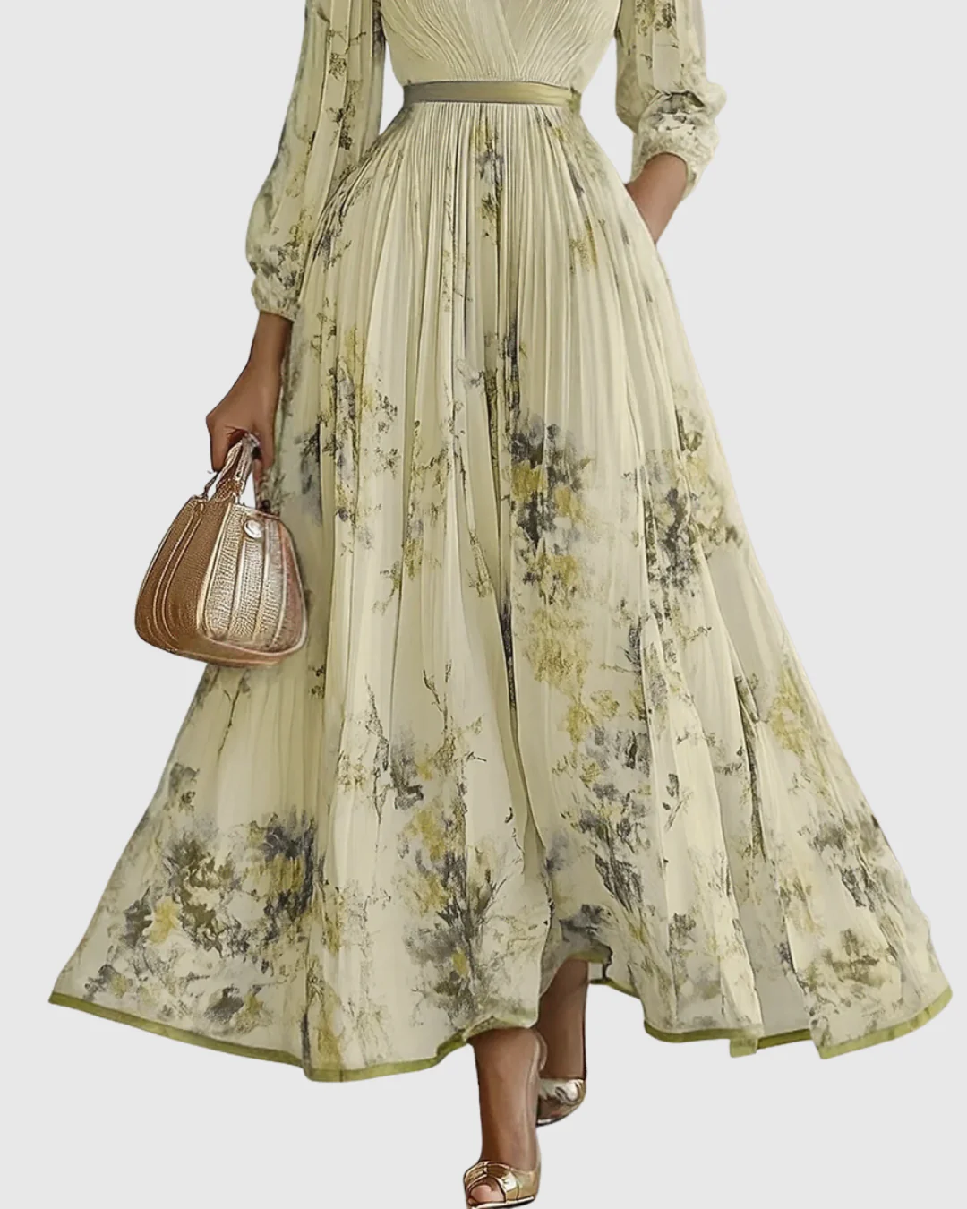 Isabella | Damen Ärmelloses Geplissiertes Blumen Midi Kleid - Image 7