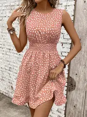 Isabella | Elegantes ärmelloses A-Linien-Kleid mit weißem Blumendruck für Damen - Image 12