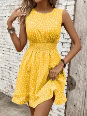 Isabella | Elegantes ärmelloses A-Linien-Kleid mit weißem Blumendruck für Damen - Image 6