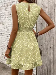 Isabella | Elegantes ärmelloses A-Linien-Kleid mit weißem Blumendruck für Damen - Image 9