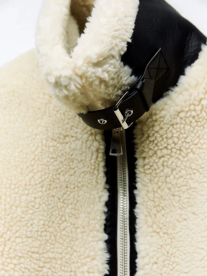 Isabella – Luxuriöse Teddy Damen Oversize Jacke mit Reißverschluss - Image 2