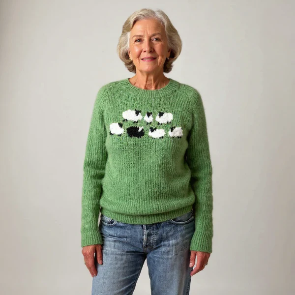 Isabellaa - Handge Fertigt Woll Pullover - Image 4